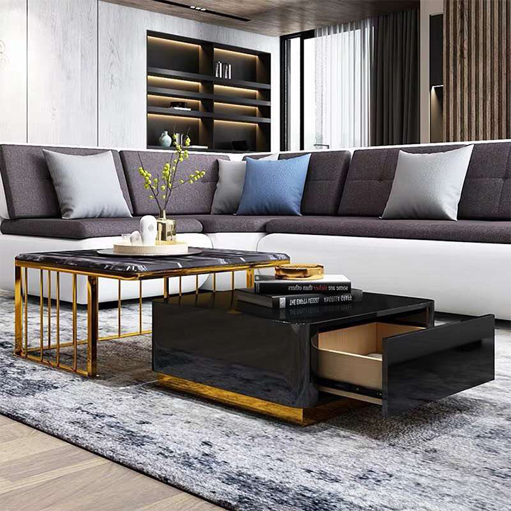 Bộ bàn sofa inox màu vàng - Bộ bàn sofa inox màu vàng là sự pha trộn hài hòa giữa sự tinh tế và sự trẻ trung. Bề mặt inox màu vàng sáng bóng tạo cảm giác rực rỡ và hi vọng cho không gian phòng khách của bạn. Bộ bàn sofa này còn dễ dàng phối hợp với nhiều loại sofa khác nhau, tạo ra sự cân bằng cho không gian của bạn.